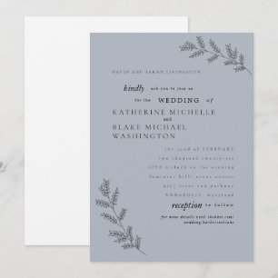 Schlichtheit Staubblau Eltern Website Hochzeit  Einladung