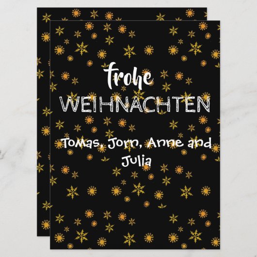 Schlichtungsweihnachtskarte Frohe Wiihnachten Feiertagskarte (Vorne/Hinten)