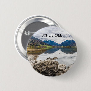 Schliersee Bavaria Lake Germany Panorama Souvenir Button