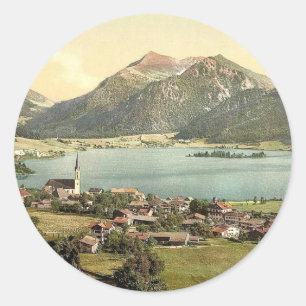Schliersee, Bayern, Deutschland klassisches Photoc Runder Aufkleber