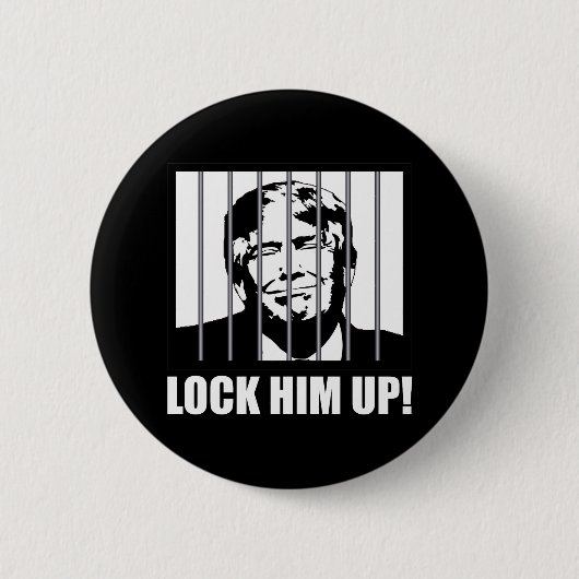 Schließ ihn auf! Anti-Trump-politischer Humor Button (Vorderseite)
