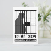 Schließ ihn Trump 2024 zurück und macht Amerika wi Dankeskarte (Stehend Vorderseite)