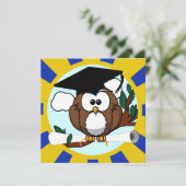 Schließ mit Blue & Gold School Colors Einladung (Stehend Vorderseite)