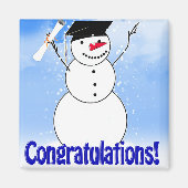 Schließ Snowman mit Diplom Magnet (Vorne)