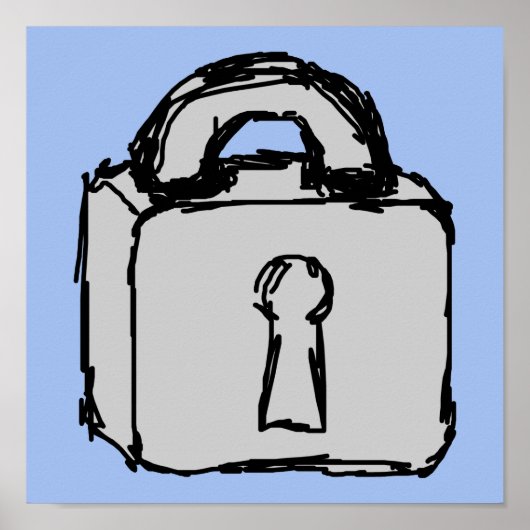 Schließ. Top Secret oder Confidential Icon. Poster (Vorne)