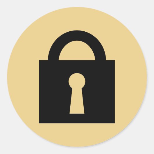 Schließ. Top Secret oder Confidential Icon. Runder Aufkleber (Vorderseite)