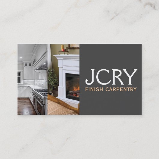 Schließe Carpentry, Fireplace Business Card Visitenkarte (Vorderseite)