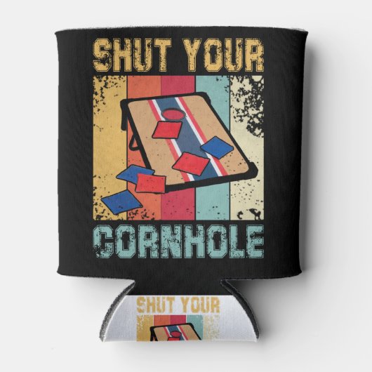 Schließe dein Cornhole Funny-Geschenk Dosenkühler (Vorderseite)