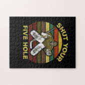 Schließe deine 5-Loch Eishockey Goalie Goaltender Puzzle (Horizontal)