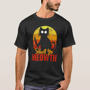Schließe deine Gory Halloween Katze mit Knife Mur T-Shirt