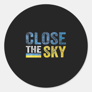 Schließe den Himmel Ukraine  Runder Aufkleber