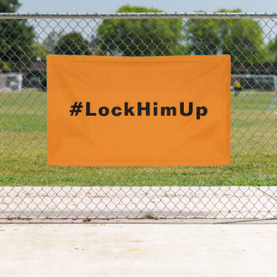 Schließe ihn an #LockHimUp-Orange-Schwarz-Minimali Banner