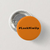 Schließe ihn an #LockHimUp-Orange-Schwarz-Minimali Button (Vorne & Hinten)