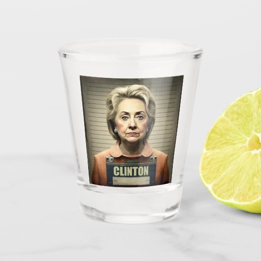 Schließe sie auf! - Hillary Clinton Schnapsglas (Vorderseite)