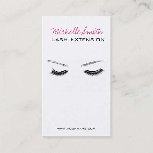 Schließen Augen lange Striche Lasche Verlängerung Visitenkarte (Vorderseite)
