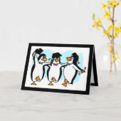Schließen Pinguine Karte (Gelbe Blume)