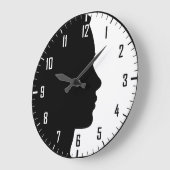 SCHLIESSEN - PROFIL-SILHOUETTE FÜR FRAUEN GROßE WANDUHR (Winkel)