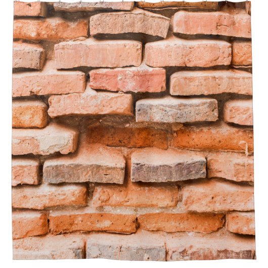 Schließen Sie alte Backsteinwand Hintergrund und T Duschvorhang (Vorderseite)