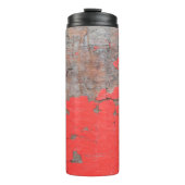 Schließen Sie alte und schälende lackierte Holzpla Thermosbecher (Vorderseite)