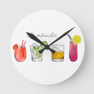 **SCHLIESSEN SIE DEN COCKTAIL-BAR*-KLICKEN RUNDE WANDUHR