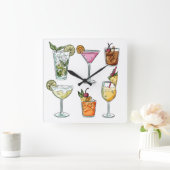 **SCHLIESSEN SIE DIE BAR* AN. QUADRATISCHE WANDUHR (Zuhause)