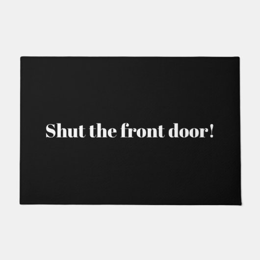 Schließen Sie die Eingangstür Schwarz-weißen perso Fußmatte (Vorderseite)