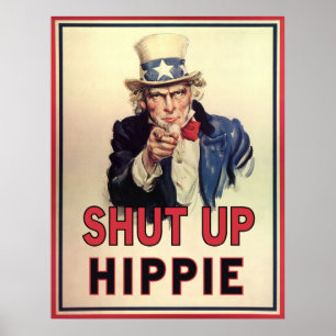 Schließen Sie Hippie Poster