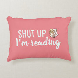 Schließen Sie, ich lese Korallenakzent Kissen