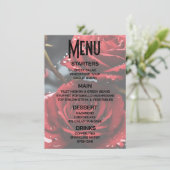 Schließen Sie Ihre eigenen Rote Rosen an Menükarte (Stehend Vorderseite)