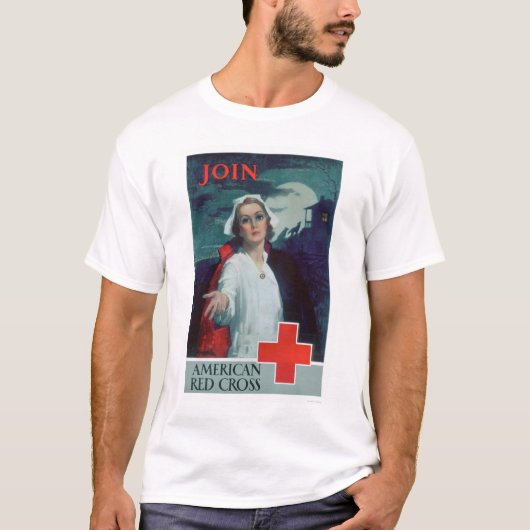 Schließen Sie sich dem amerikanischen roten Kreuz T-Shirt (Vorderseite)