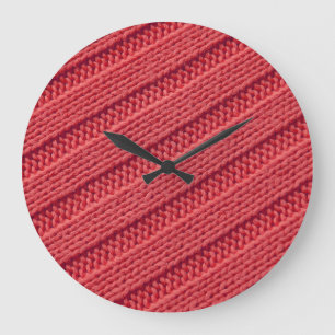 Schließen Sie Stripy Häkelstruktur Textur. Große Wanduhr