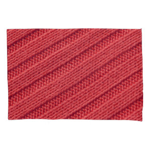 Schließen Sie Stripy Häkelstruktur Textur. Kissenbezug