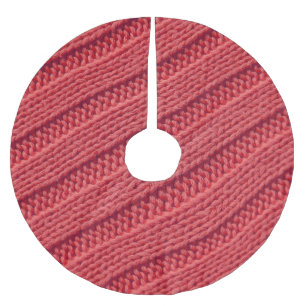 Schließen Sie Stripy Häkelstruktur Textur. Polyester Weihnachtsbaumdecke