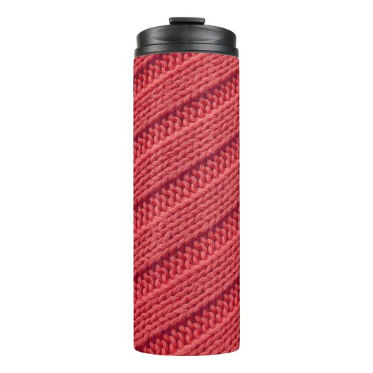 Schließen Sie Stripy Häkelstruktur Textur. Thermosbecher (Vorderseite)