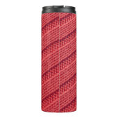 Schließen Sie Stripy Häkelstruktur Textur. Thermosbecher (Rückseite)