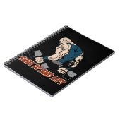 Schließen Sie und heben Sie Weightlifter an Notizblock (Linke Seite)