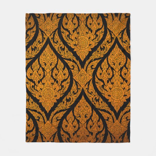 Schließen thailändischer Muster Carvinglotusbild v Fleecedecke (Vorderseite)