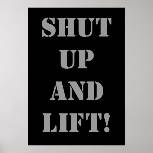 SCHLIESSEN UND HEBEN! Gewichtheben-Poster Poster (Vorne)