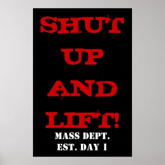 SCHLIESSEN UND HEBEN! Gewichtheben-Poster Poster (Vorne)