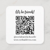 Schließen wir die QR-Code-Visitenkarte an Quadratische Visitenkarte (Rückseite)