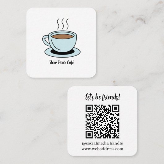 Schließen wir die QR-Code-Visitenkarte an Quadratische Visitenkarte (Vorne/Hinten)