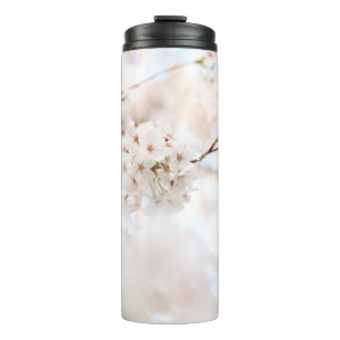 SCHLIESSENDE FOTOGRAFIE WEISSE CHERRY BLOSSOME THERMOSBECHER