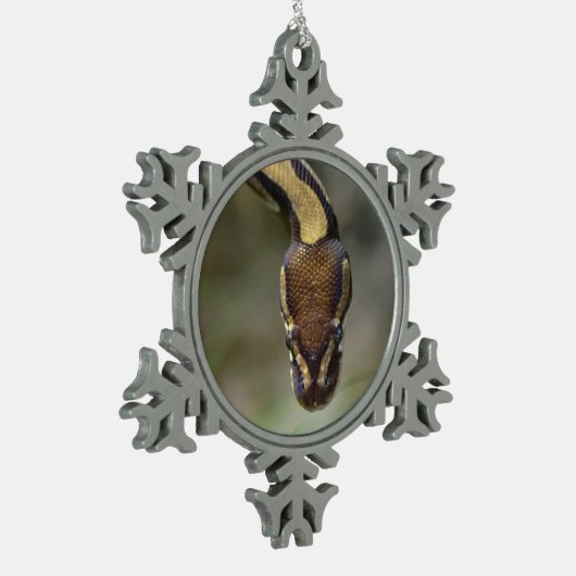 Schließkugel Python Postcard Schneeflocken Zinn-Ornament (Links)