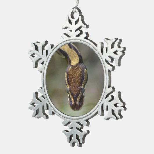 Schließkugel Python Postcard Schneeflocken Zinn-Ornament (Rechts)