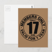 Schließlich 17 Club Postkarte (Vorne/Hinten)