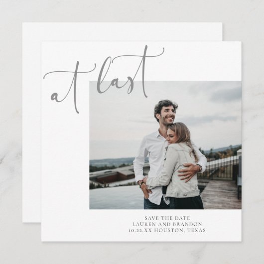 Schließlich das Kalligraphie-Foto Save The Date (Vorne/Hinten)