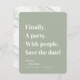 Schließlich ein Party Einfache Textdatei Grün Mini Save The Date