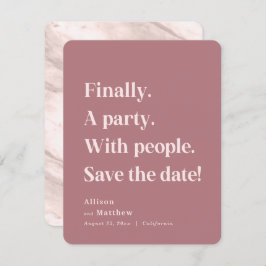 Schließlich ein Party Simple Text Dusty Rose Minim Save The Date