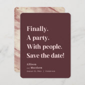 Schließlich ein Party Simple Text Marsala Minimali Save The Date (Vorne/Hinten)