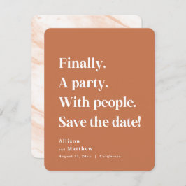 Schließlich ein Party Simple Text Terracotta Minim Save The Date